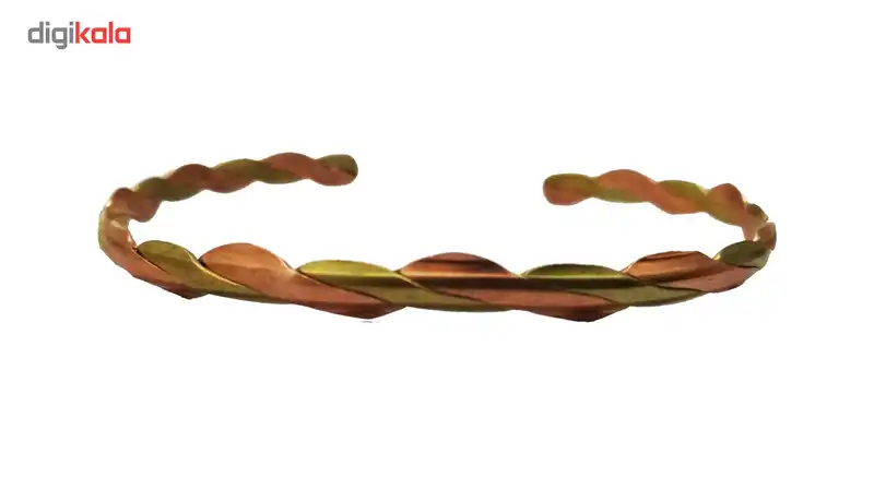 دستبند مسی طرح دو رنگ نازک سایز L