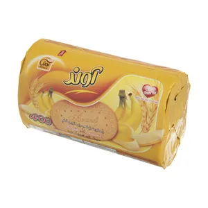 بیسکویت آوند با طعم موز و تزیین شکر مقدار 360 گرم