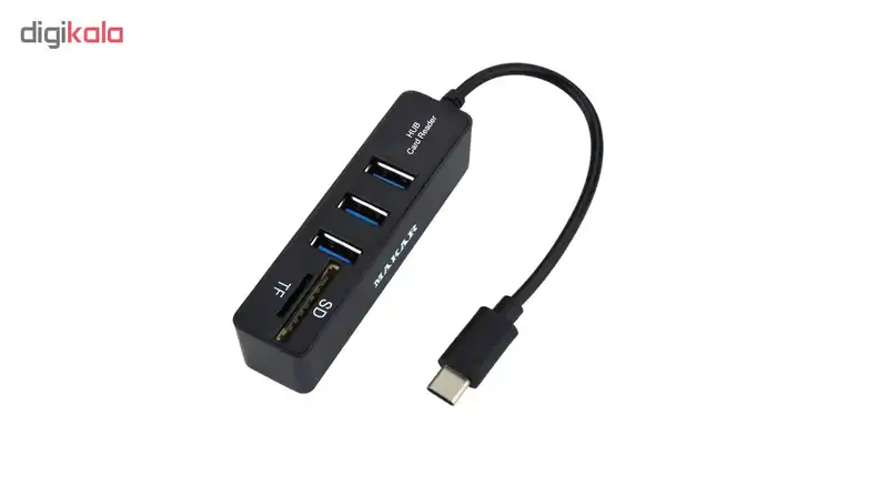 هاب 3 پورت USB-C ماکار مدل 2IN1CD3TPC