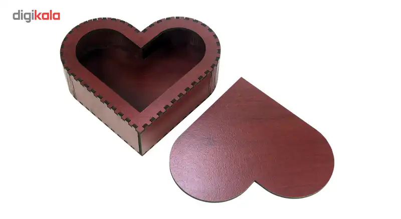 جعبه هدیه چوبی مرکوری شاپ مدل قلب کد 051003 سایز 5 × 12 × 12