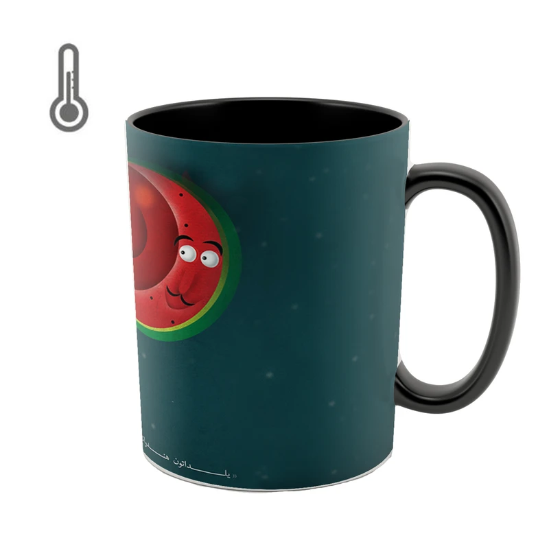 ماگ حرارتی طرح هندوانه و انار شب یلدا