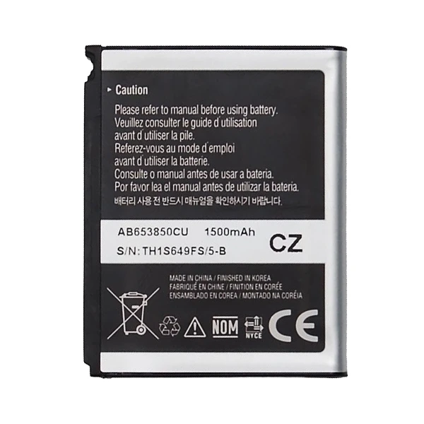 باتری موبایل مدل AB653850CU ظرفیت 1500میلی آمپر ساعت مناسب برای گوشی موبایل سامسونگ  i900 Omnia