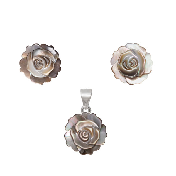 نیم ست نقره زنانه طرح گل مدل CAHA05