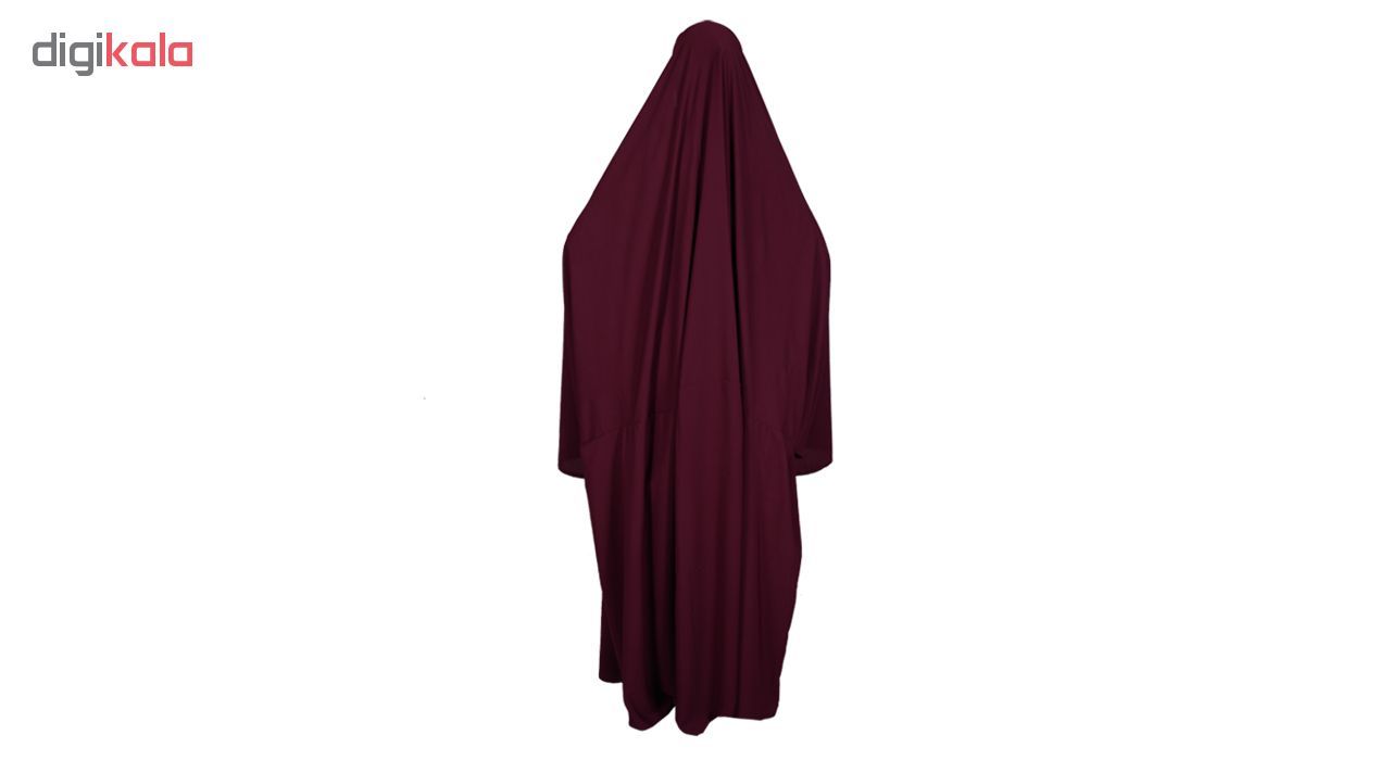 چادر قجری شهر حجاب کد 01 رنگ زرشکی -  - 4