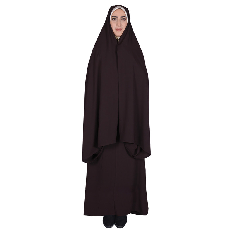 چادر قجری شهر حجاب کد ۰۱ رنگ قهوه ای
