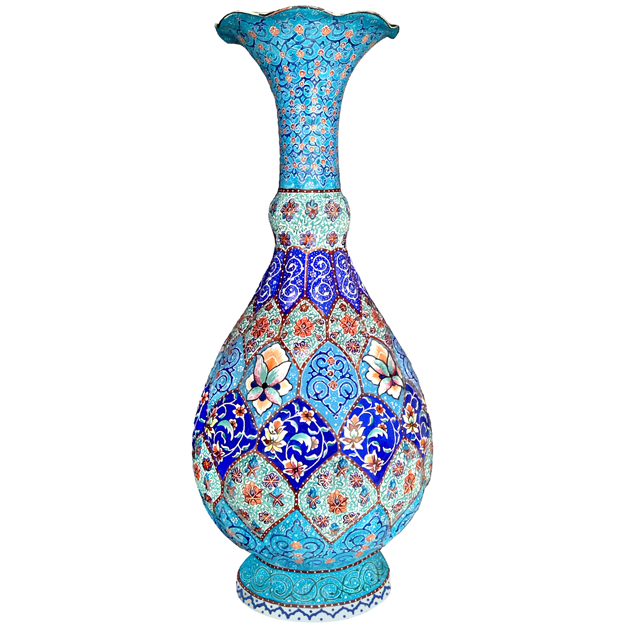 گلدان میناکاری آسمانی مدل M-G1
