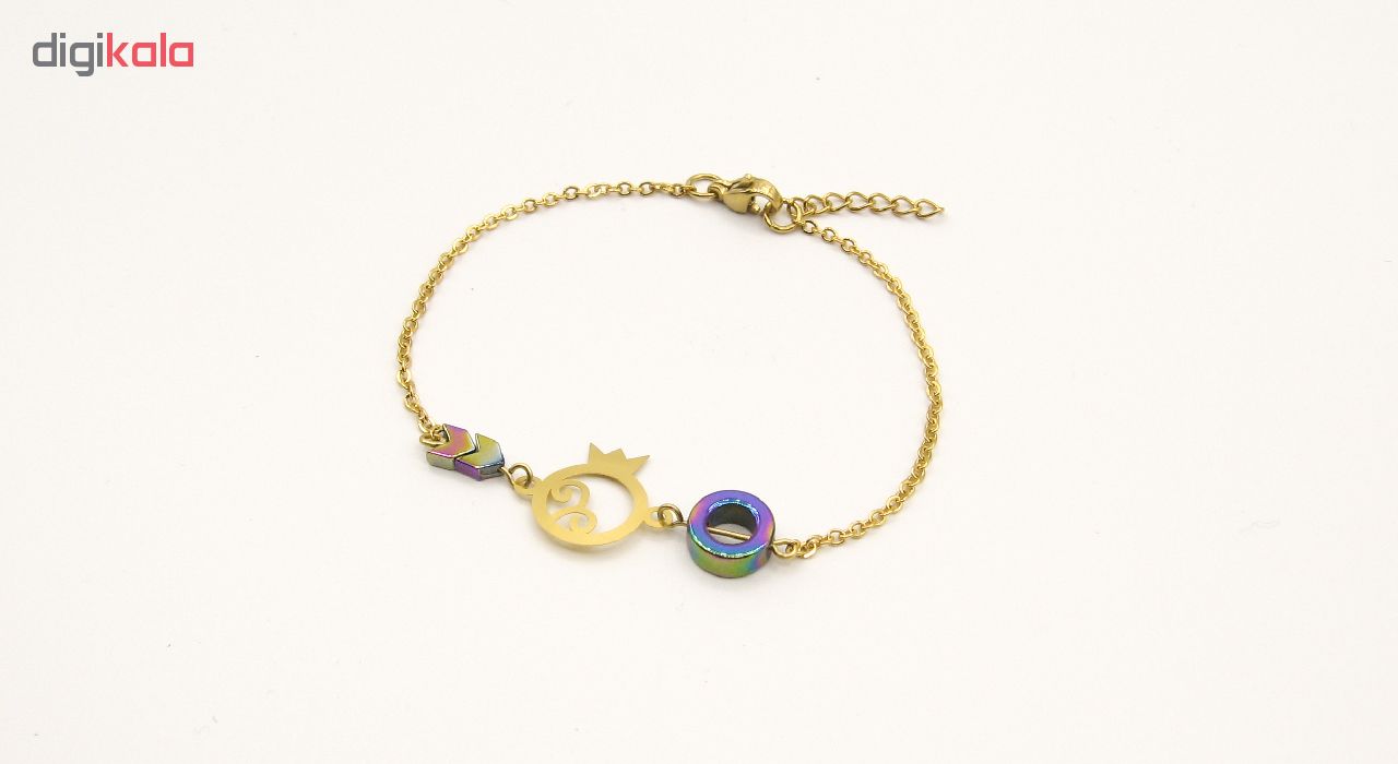 دستبند طلا 18 عیار زنانه مانچو طرح انار مدل یلدا کد bfg175