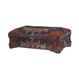 جعبه دستمال کاغذی معرق کاری مدل ab0002
