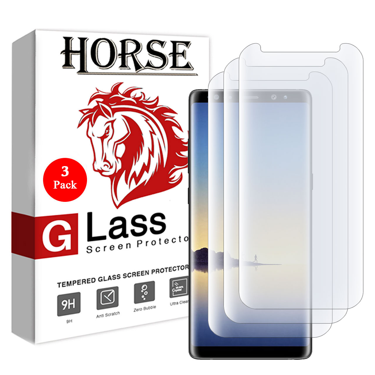محافظ صفحه نمایش یووی لایت هورس مدل LVB مناسب برای گوشی موبایل سامسونگ Galaxy Note 8 بسته سه عددی