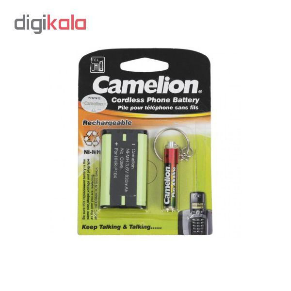 باتری تلفن بی سیم کملیون مدل C095 بسته 10 عددی به همراه چراغ قوه