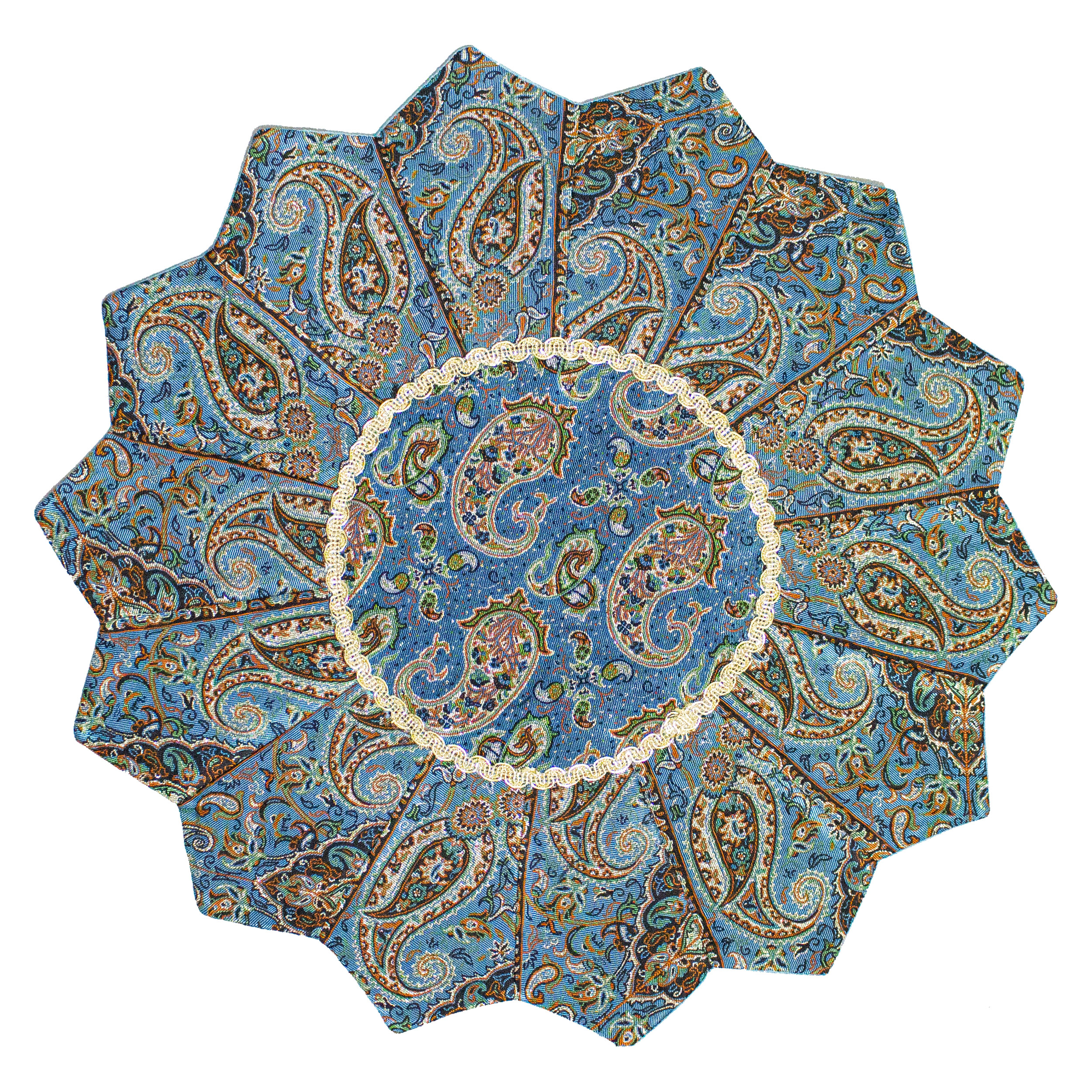 رومیزی ترمه طرح خورشیدی کد T-153