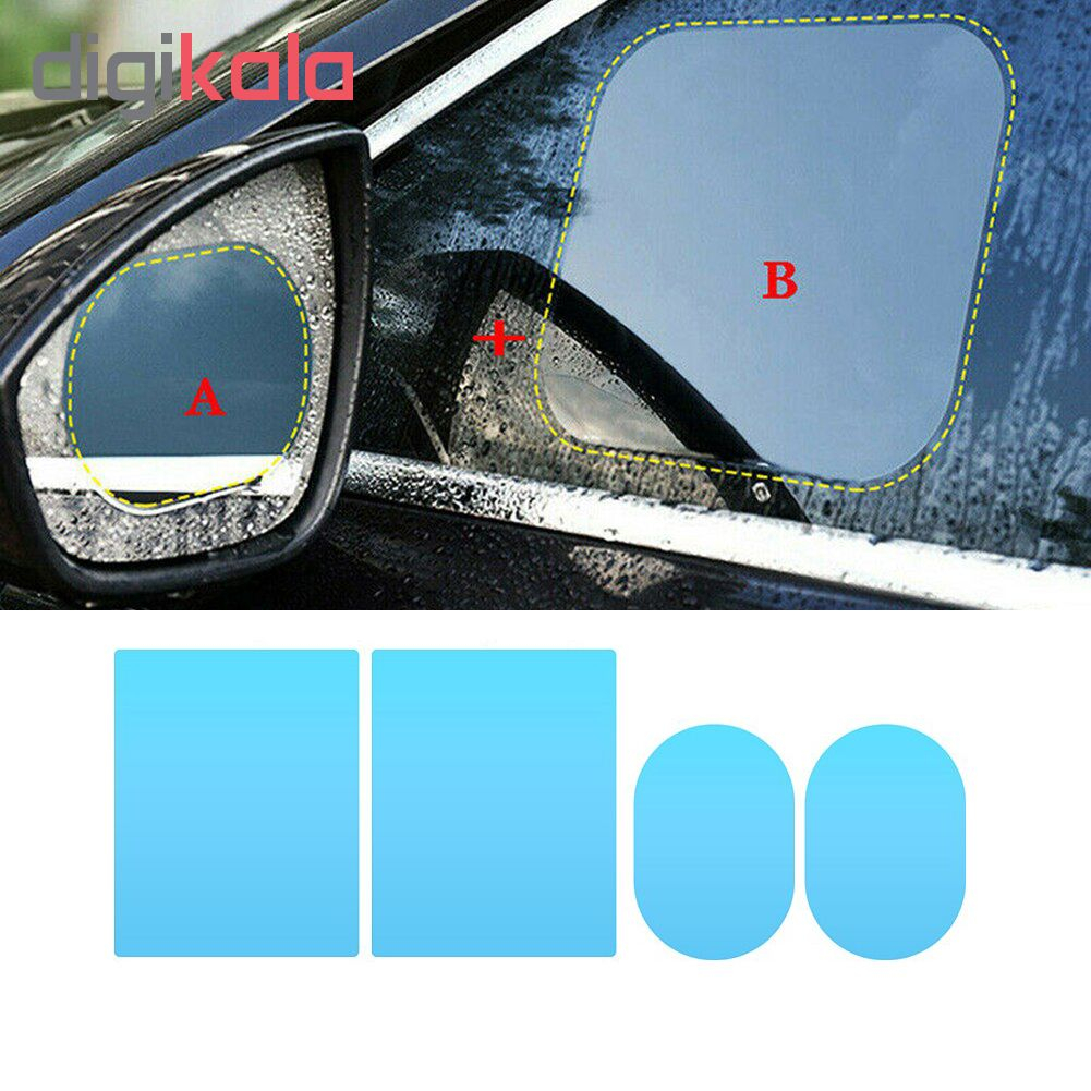 برچسب و محافظ ضد آب شیشه و  آینه خودرو مدل HD01 مجموعه 4عددی