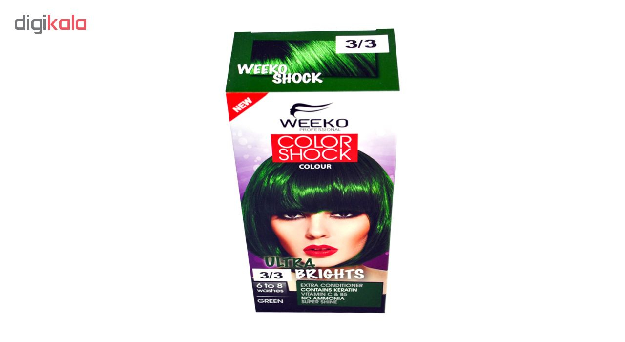 کیت رنگ مو ویکو مدل color shock شماره 3/3 حجم 80 میلی لیتر رنگ سبز