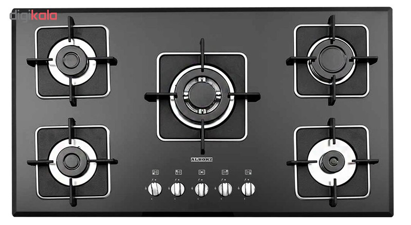 اجاق گاز صفحه‌ای پنج شعله استیل البرز مدل G5960