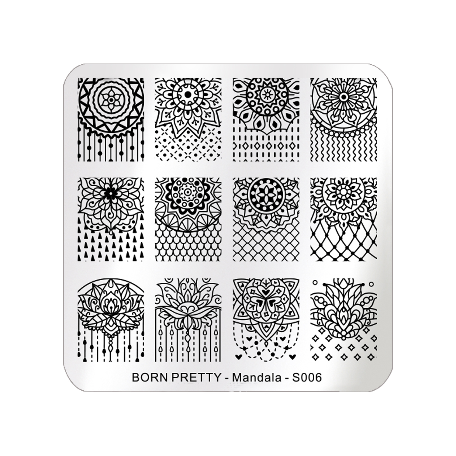 شابلون طراحی ناخن برن پرتی مدل Mandala S006