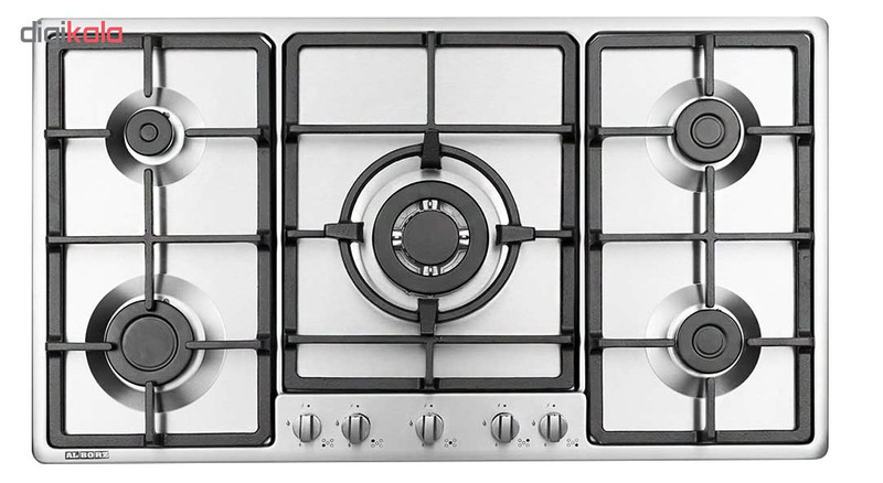 اجاق گاز صفحه‌ای پنج شعله استیل البرز مدل S5952
