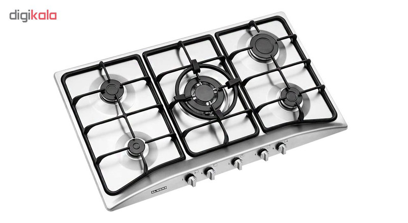 اجاق گاز صفحه‌ای پنج شعله استیل البرز مدل S5956