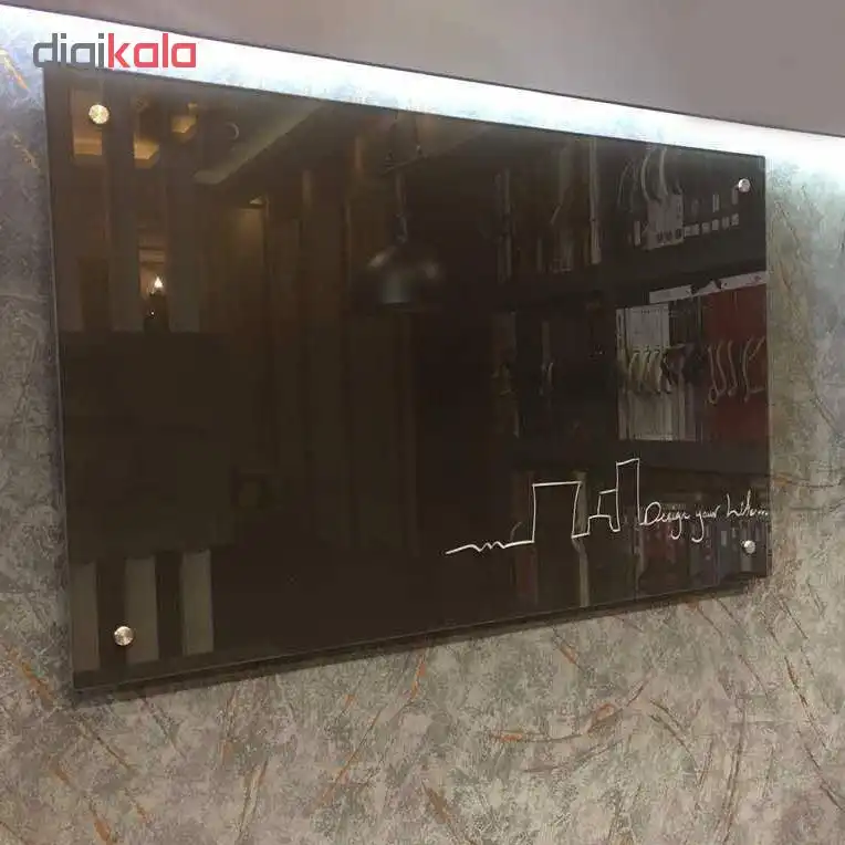 تخته وایت برد شیشه ای مدل CG18 سایز ۸۰ × ۱۲۰ سانتی متر