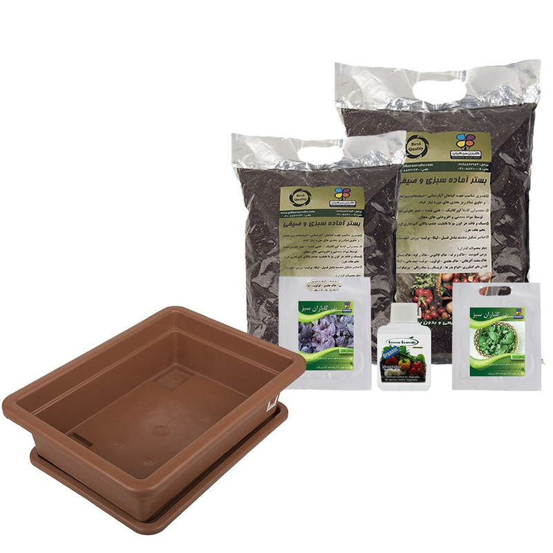 مجموعه کاشت سبزی ریحان گلباران سبز