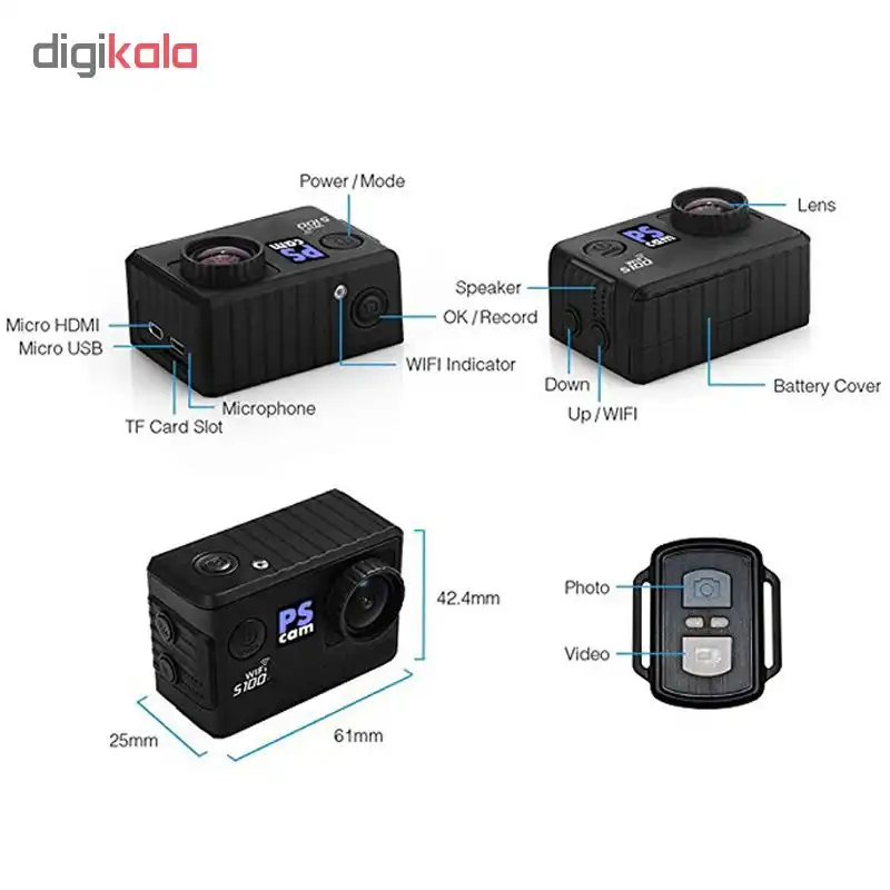 دوربین فیلم برداری ورزشی پی اس کم مدل S500