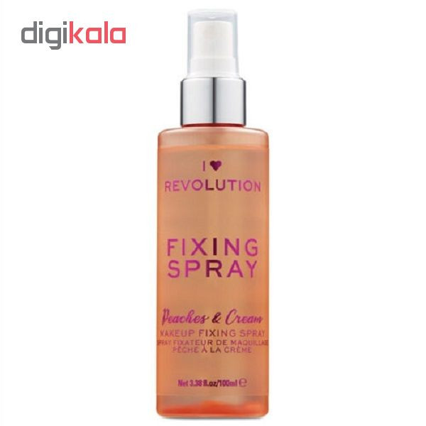 اسپری تثبیت کننده آرایش رولوشن مدل Peaches & Cream حجم 100 میلی لیتر