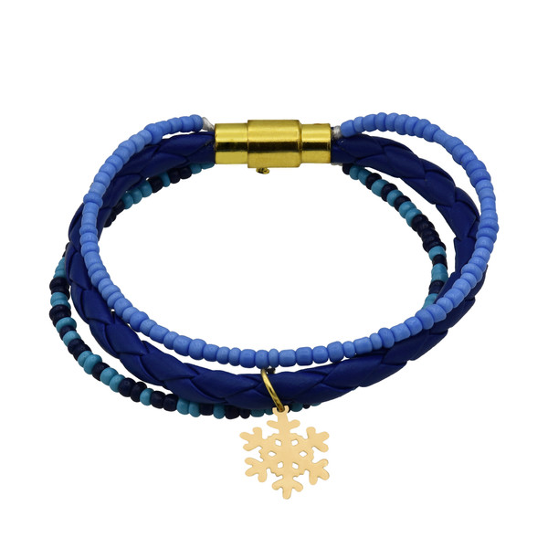 دستبند طلا 18 عیار زنانه آمانژ طرح برف کد 598D3054