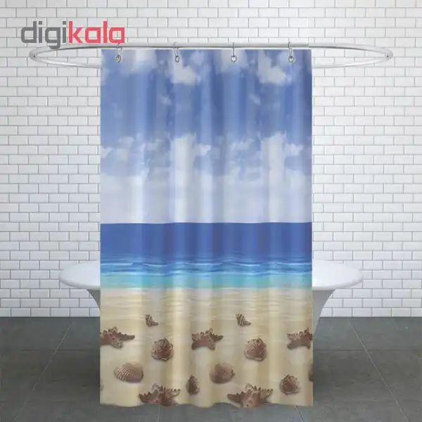 پرده حمام دلفین کد jack-10019 سایز 200×180 سانتی متر