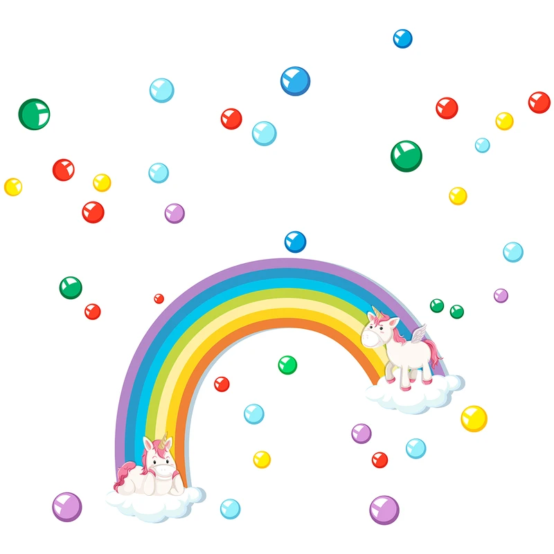 استیکر کودک طرح unicorn and bubble