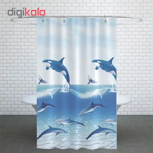 پرده حمام دلفین کد jack-9515 سایز 200×180 سانتی متر
