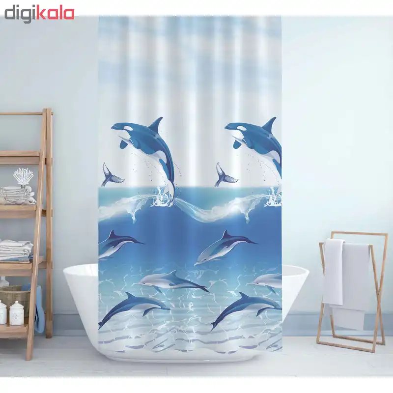 پرده حمام دلفین کد jack-9515 سایز 200×180 سانتی متر