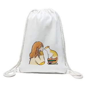 کوله پشتی طرح گربه و کتاب مدل Y043