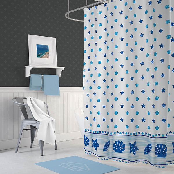 پرده حمام دلفین کد Ev-4910 سایز 200×180 سانتی متر