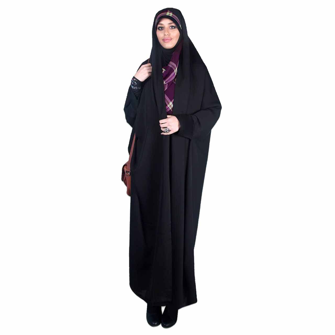 چادر دانشجویی مچ دار ابریشم (کد 7001) حجاب آراسته سایز XL -  - 1