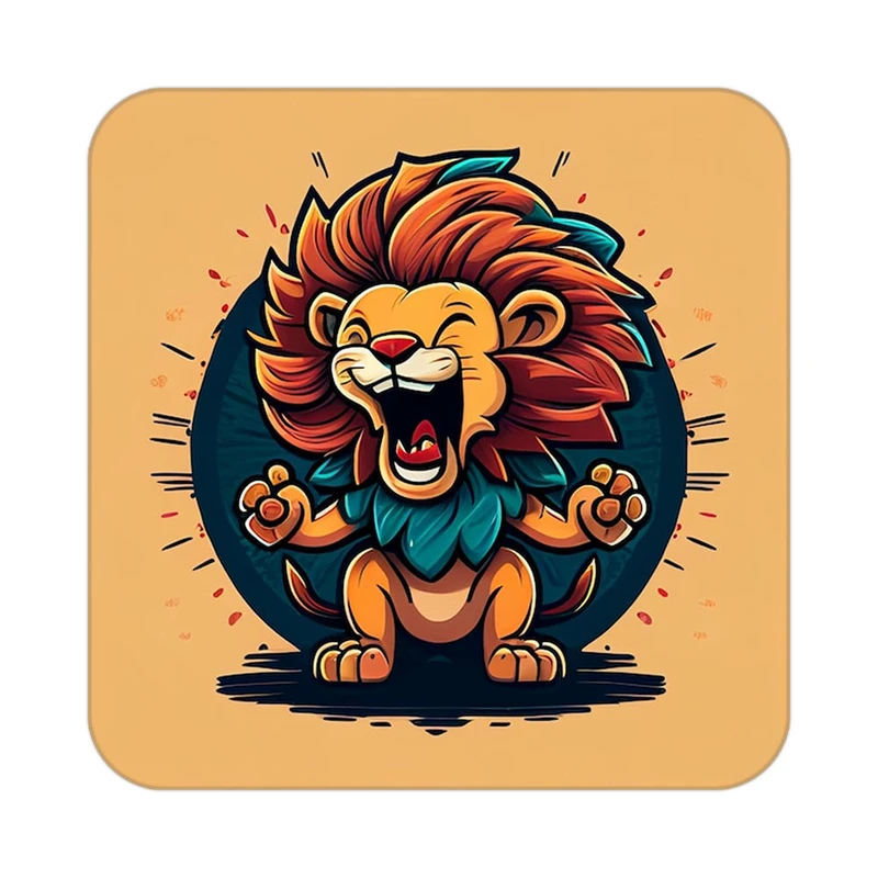 زیر لیوانی کاکتی طرح شیر مدل mp23163