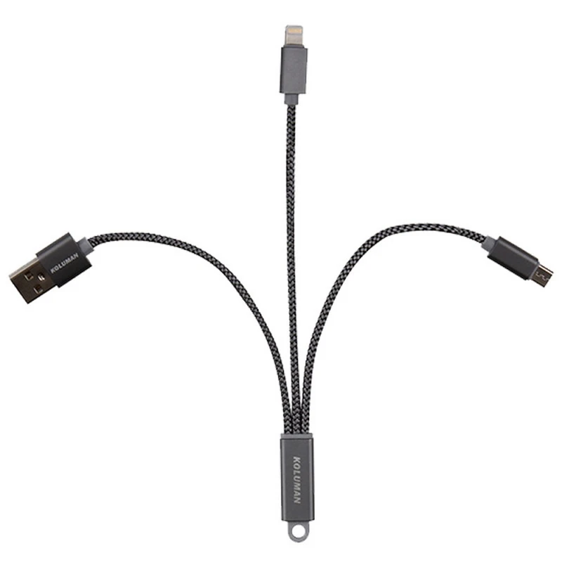 کابل تبدیل USB به Microusb / لایتنینگ مدل KD-22 طول 0.25 متر