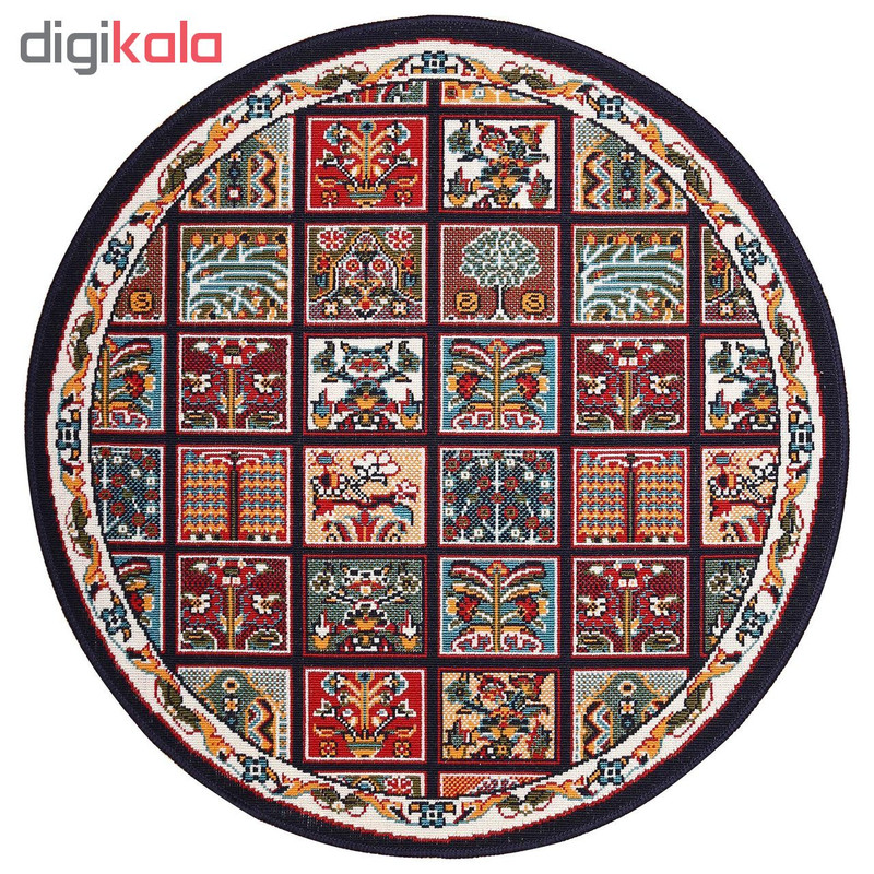 گلیم ماشینی دنیای فرش مدل خشتی سلطنتی کد 404