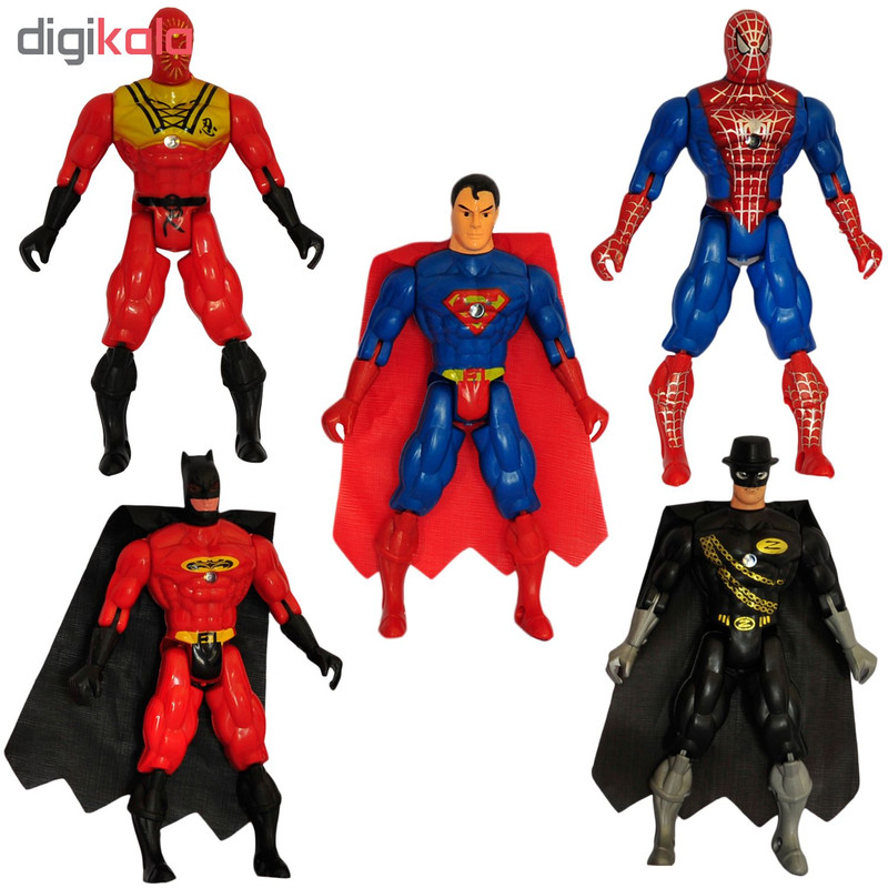اکشن فیگور طرح سوپرهیرو کد 5-283 بسته 5 عددی