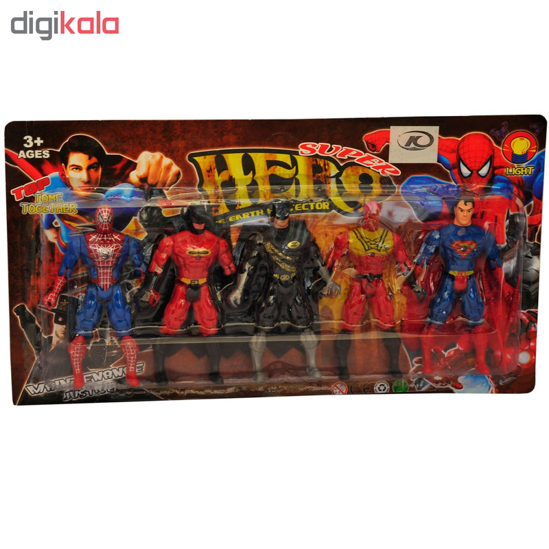 اکشن فیگور طرح سوپرهیرو کد 5-283 بسته 5 عددی