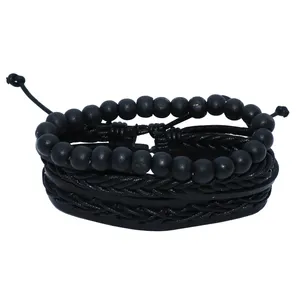 دستبند مردانه کد071 مجموعه سه عددی سایز M