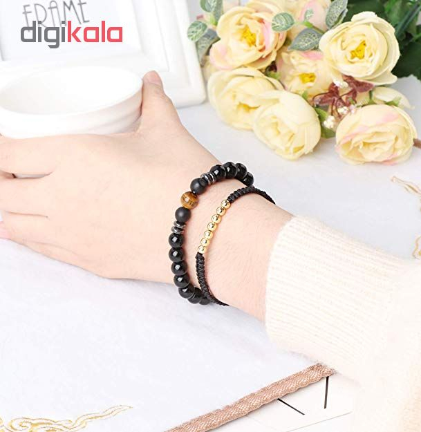 دستبند چرم ذاریات کد 138 مجموعه 4 عددی سایز L
