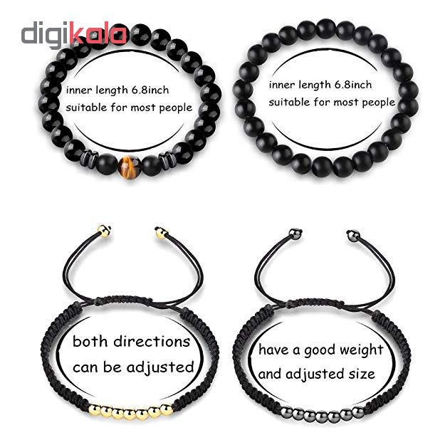 دستبند چرم ذاریات کد 138 مجموعه 4 عددی سایز L