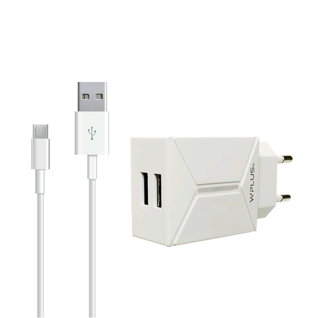 شارژر دیواری دبلیو پلاس مدل W-01 به همراه کابل تبدیل microUSB