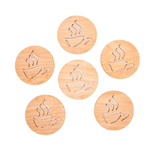 زیر لیوانی طرح فنجان بسته 6 عددی