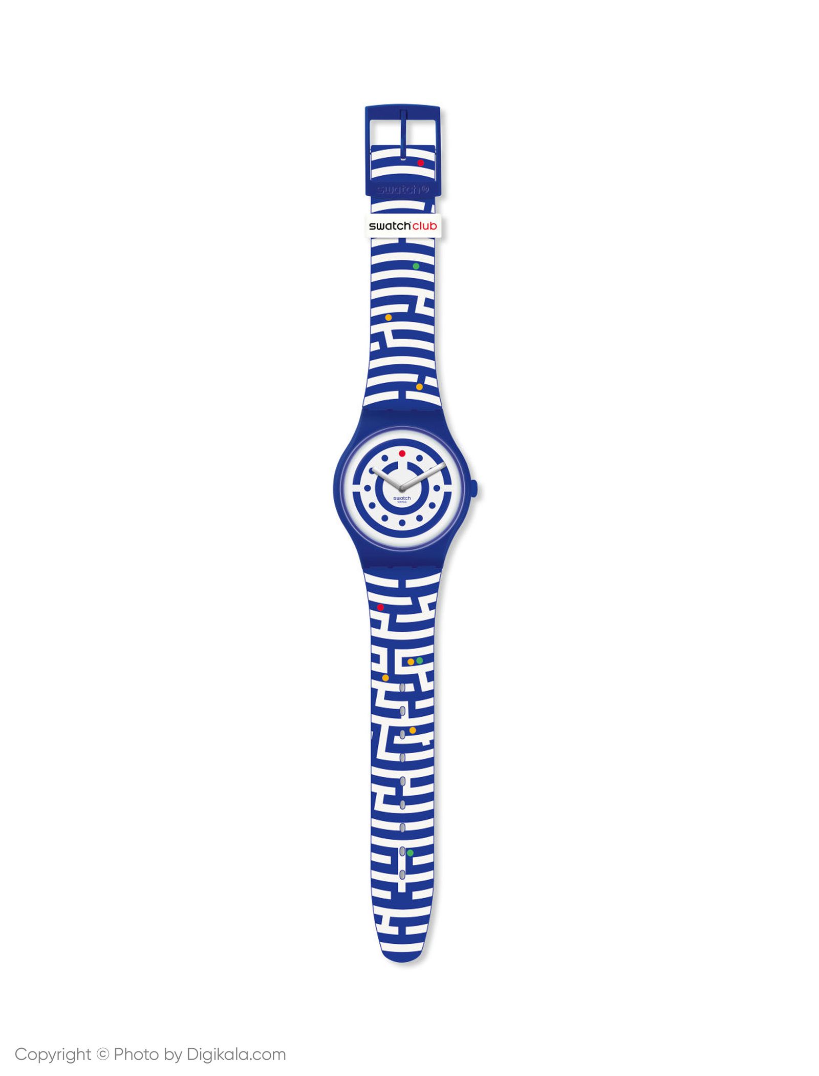 ساعت مچی عقربه ای سواچ مدل SUOZ279 - سفید آبی - 5