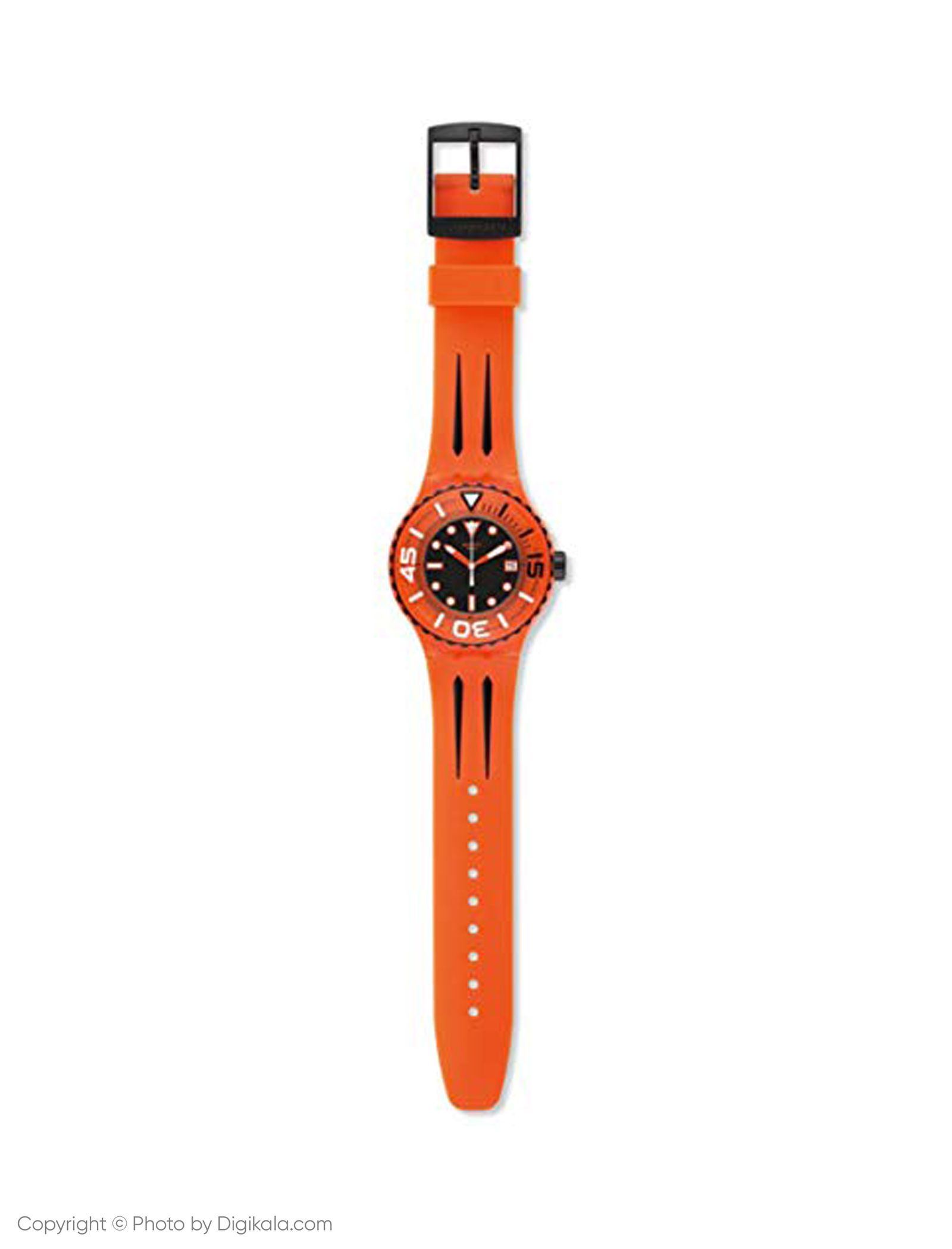 ساعت مچی عقربه ای سواچ مدل SUUO400 - نارنجی - 4