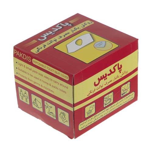 روکش یکبار مصرف توالت فرنگی پاکدیس مدل Simple سایز 40 × 40 سانتی متر