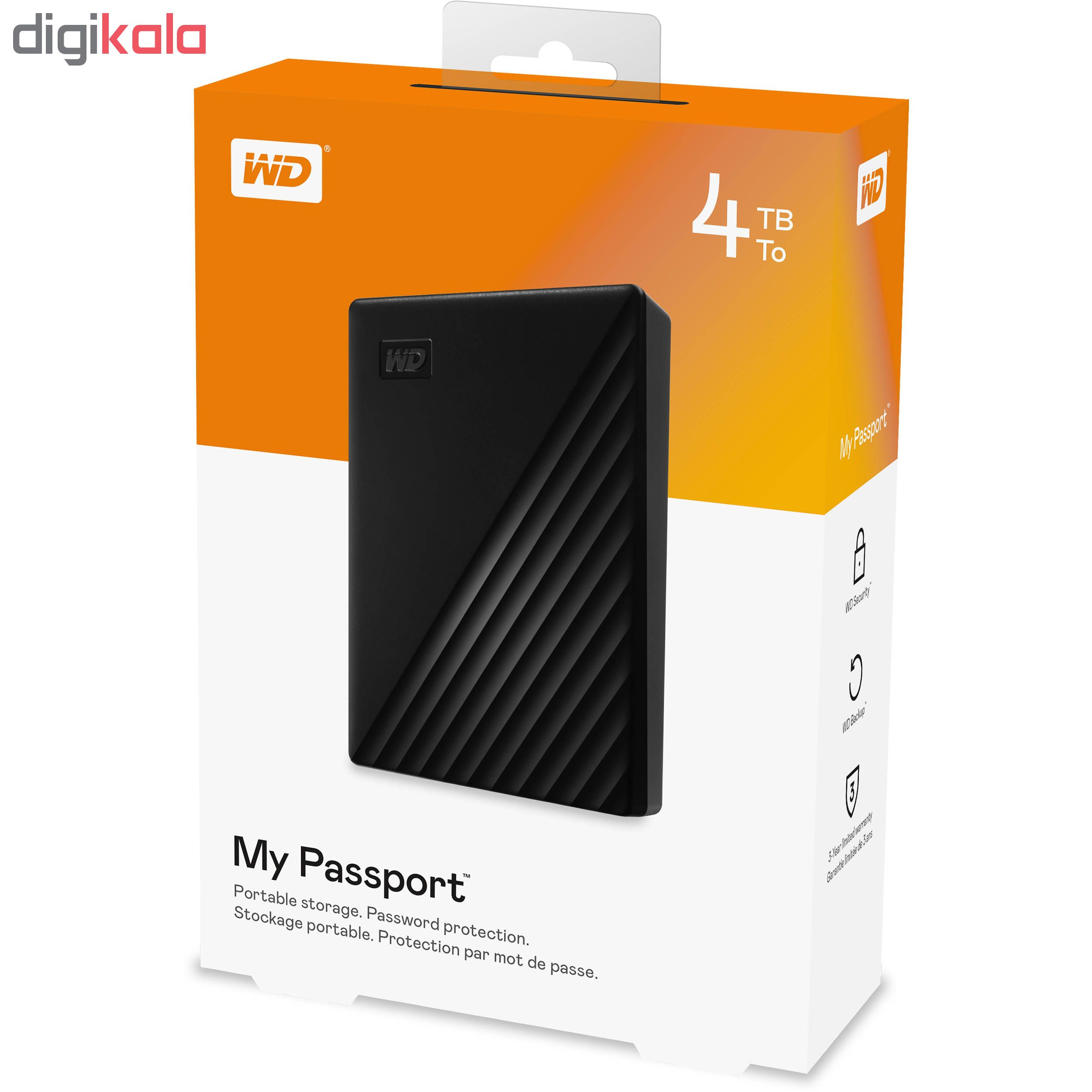 هارد اکسترنال وسترن دیجیتال مدل My Passport WDBPKJ0040BBK-WESN ظرفیت 4 ترابایت