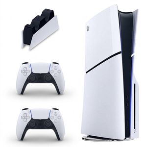 کنسول بازی سونی مدل PlayStation 5 Slim ظرفیت 1 ترابایت ریجن CFI-2116 اروپا به همراه دسته اضافی و پایه شارژر