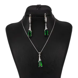 نیم ست نقره زنانه مدل اشک کد 2040