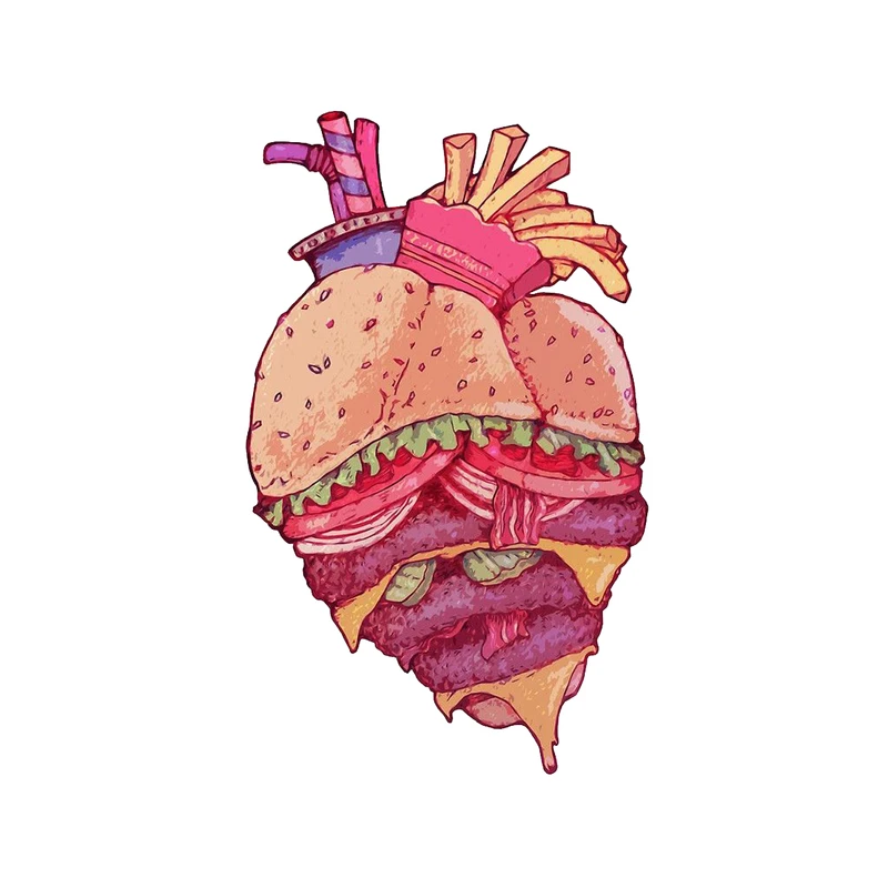  استیکر لپ تاپ طرح قلب فست فود کد 99